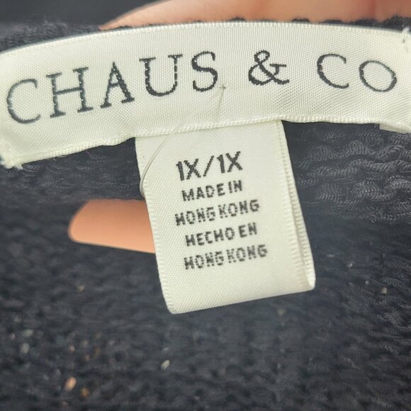 NWT Chaus & Co, Women, Black Sweater, Light Weight, Size 1X - Picture 3 of 6